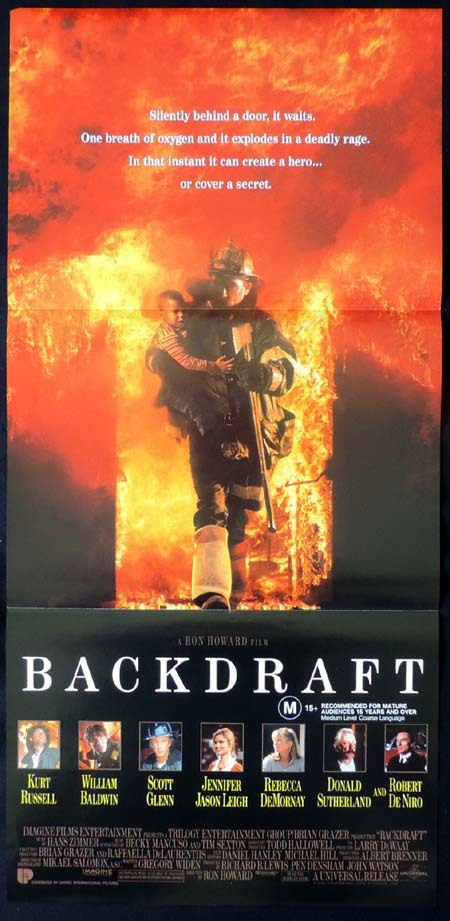 BACKDRAFT Original Daybill Movie poster William Baldwin Kurt Russell