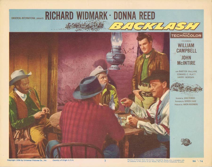 BACKLASH Lobby card 3 Richard Widmark Donna Reed