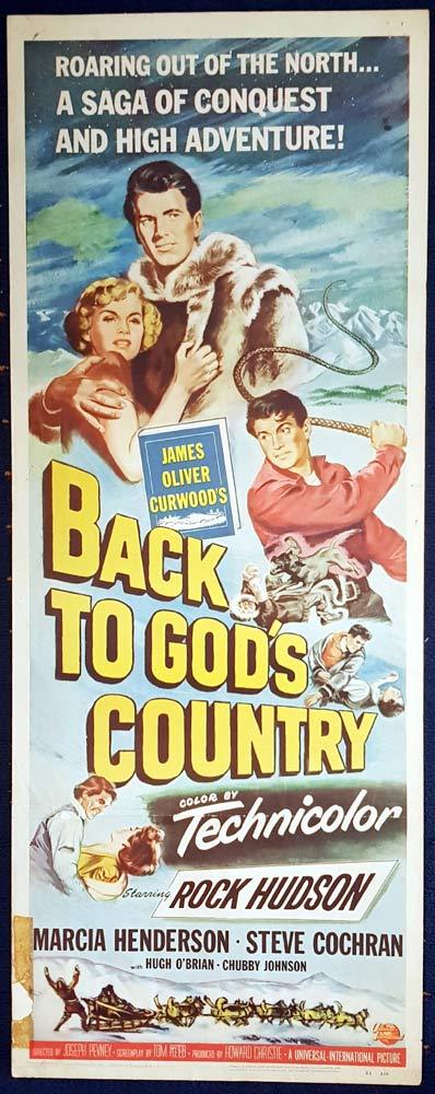 BACK TO GOD’S COUNTRY Movie Poster Rock Hudson US Insert
