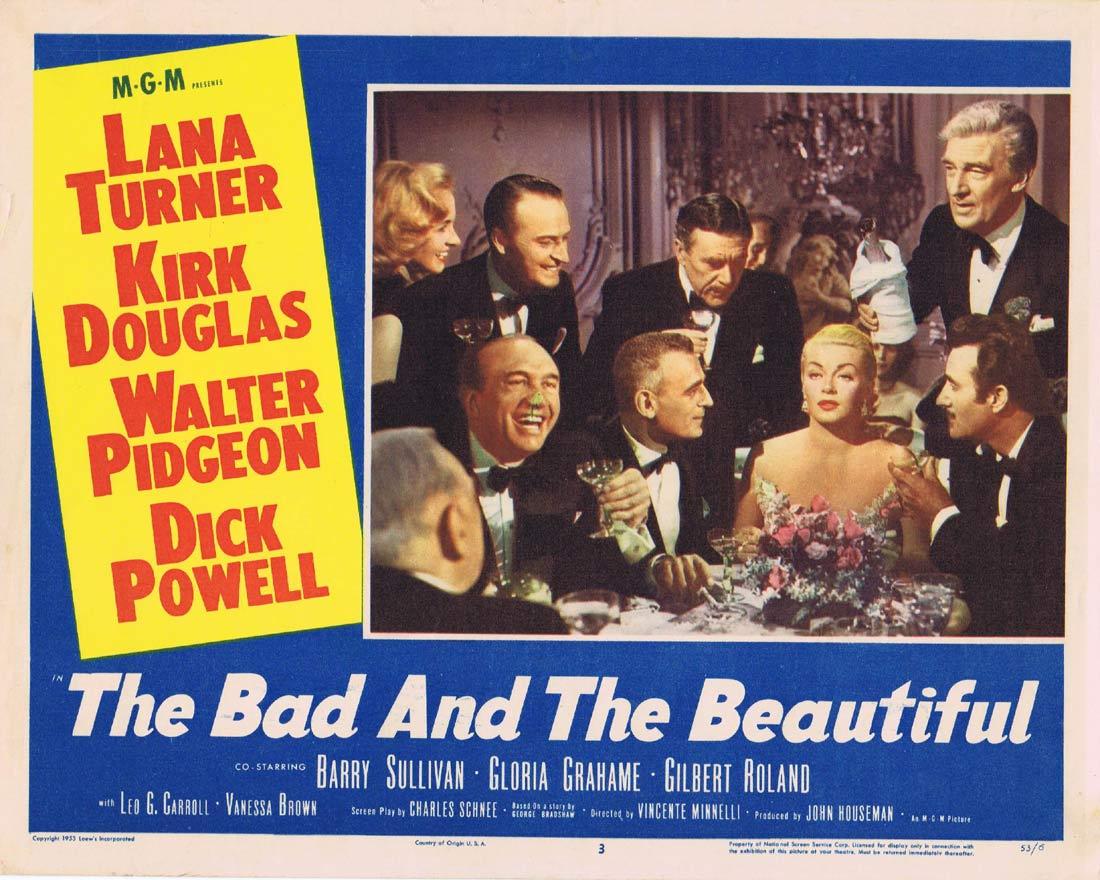 THE BAD AND THE BEAUTIFUL Original Lobby Card Lana Turner Kirk Douglas Walter Pidgeon