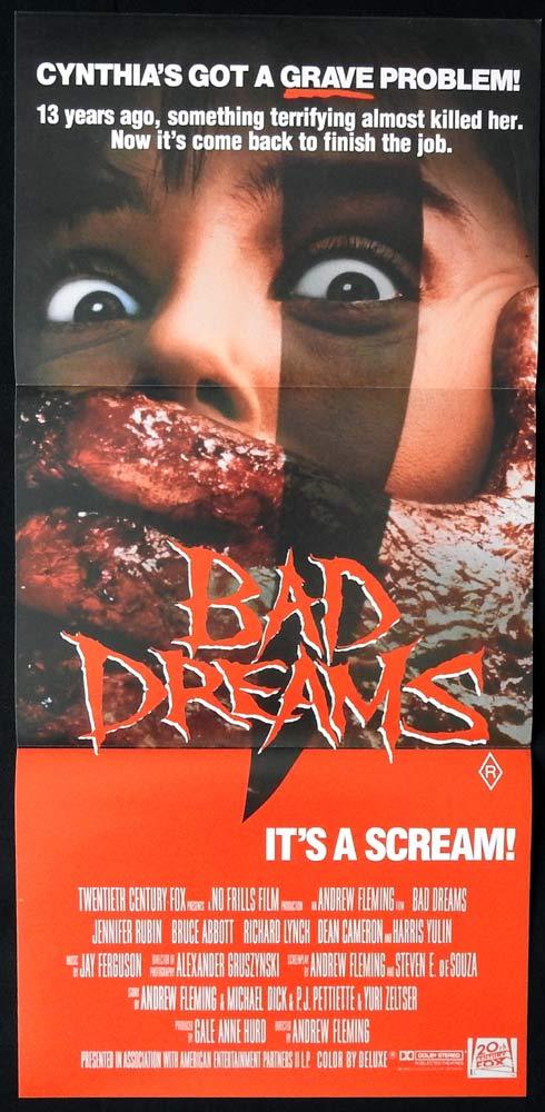 BAD DREAMS Original Daybill Movie poster HORROR Jennifer Rubin Bruce Abbott