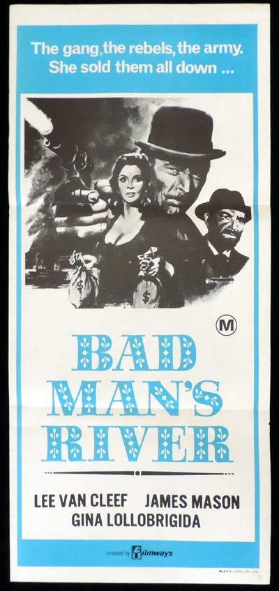 BAD MAN’S RIVER Daybill Movie Poster Spaghetti Western Lee Van Cleef