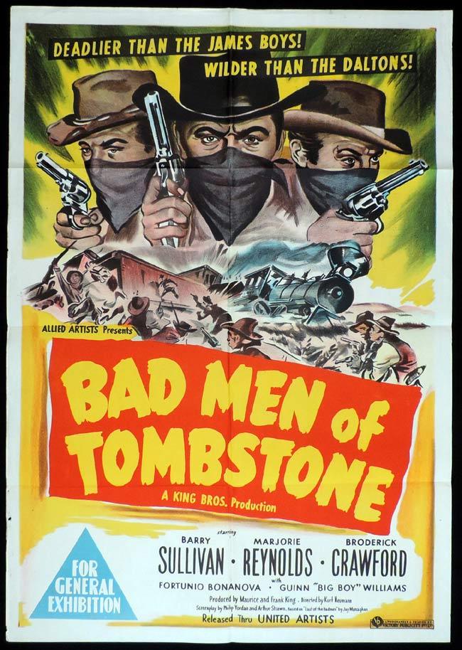 BAD MEN OF TOMBSTONE Original One sheet Movie Poster Barry Sullivan Western