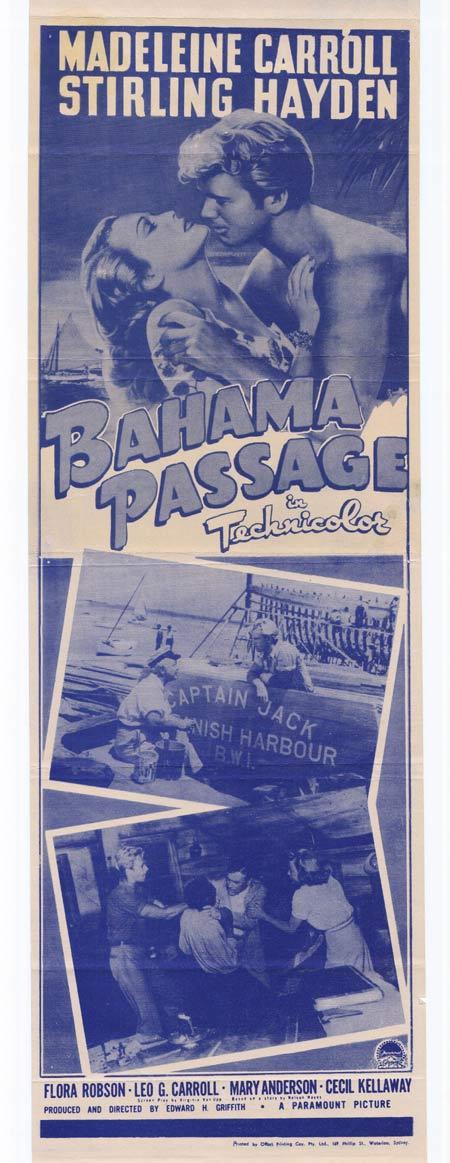 BAHAMA PASSAGE Original Daybill Movie Poster Madeleine Carroll Sterling Hayden Photo Litho