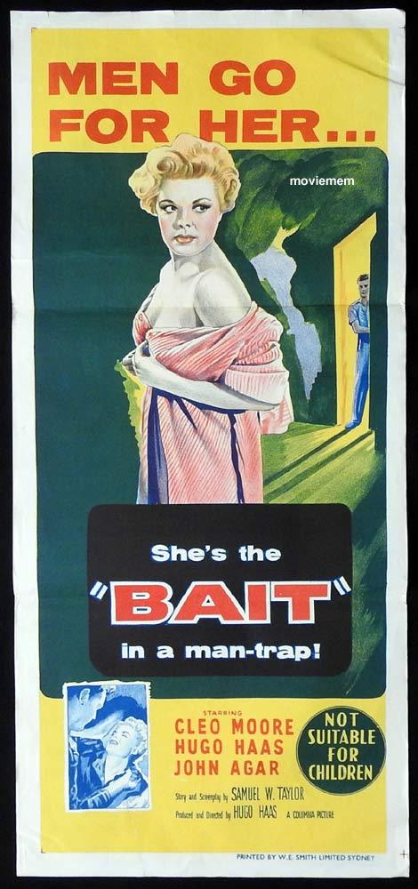 BAIT Original Daybill Movie Poster Cleo Moore Bad Girl Hugo Haas John Agar