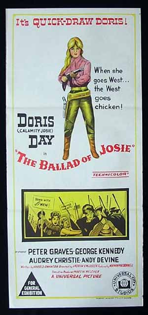 BALLAD OF JOSIE Doris Day RARE Daybill Movie poster