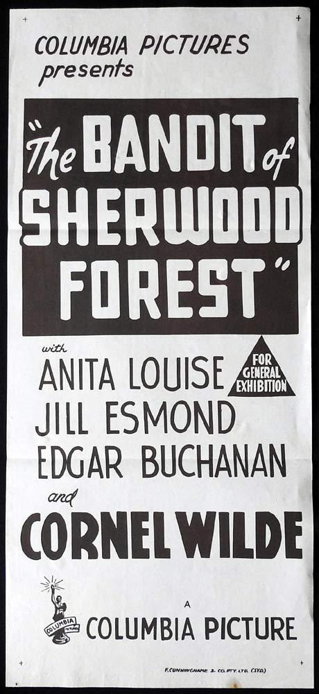 THE BANDIT OF SHERWOOD FOREST Original Daybill Movie poster Cornel Wilde Robin Hood