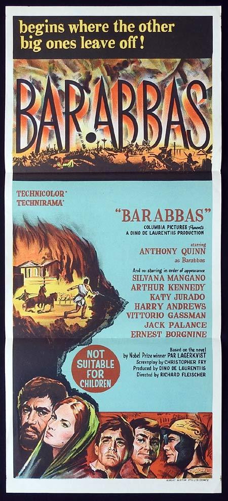 BARABBAS Original Daybill Movie poster Anthony Quinn Silvana Mangano “A”