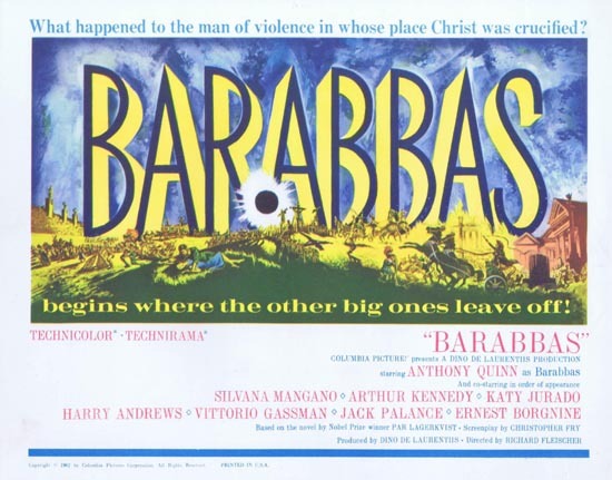 BARABBAS Title Lobby Card 1962 Anthony Quinn