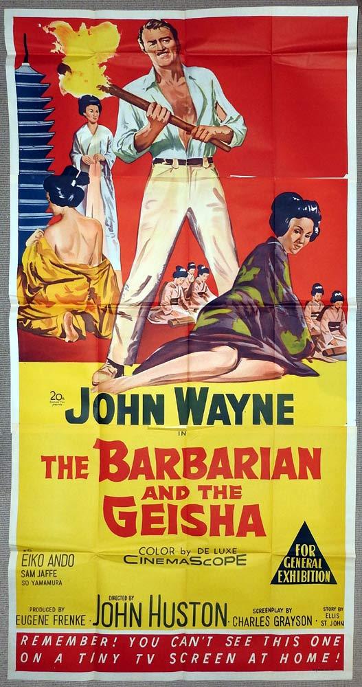 THE BARBARIAN AND THE GEISHA Original 3 Sheet Movie Poster John Wayne