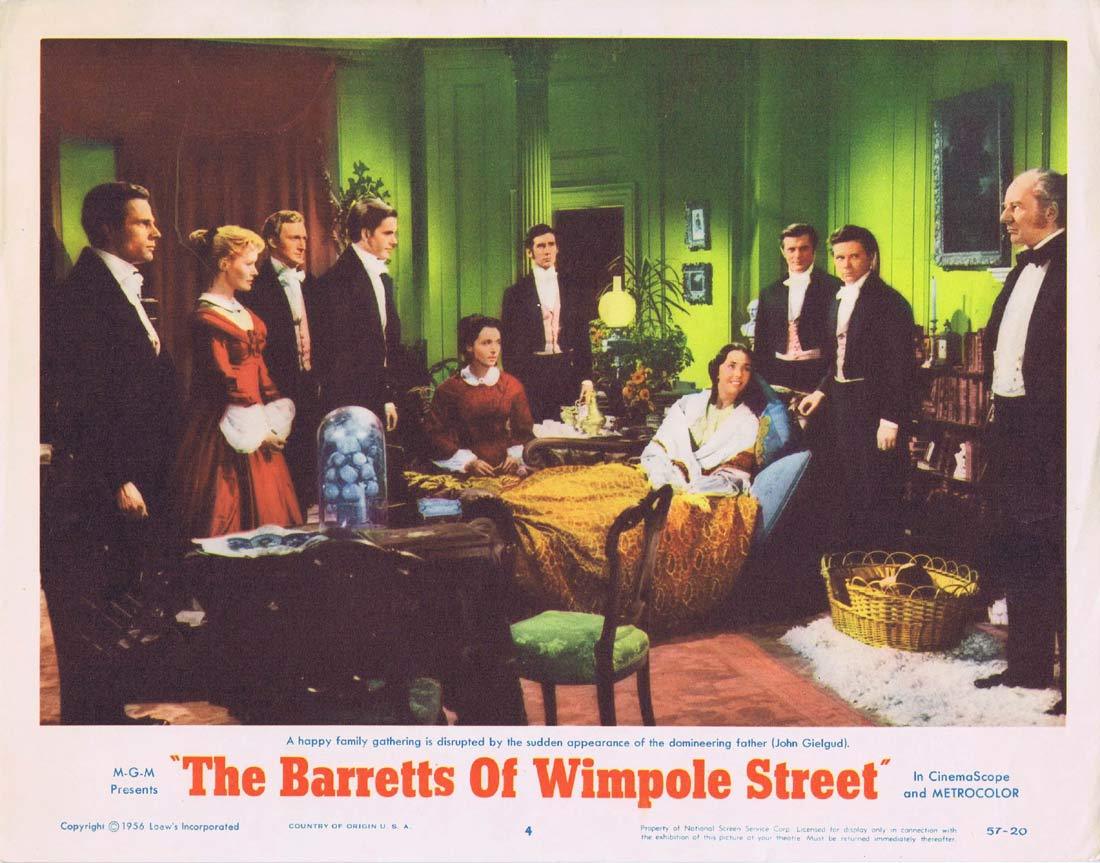 THE BARRETTS OF WIMPOLE STREET Original Lobby Card 4 John Gielgud Jennifer Jones Bill Travers