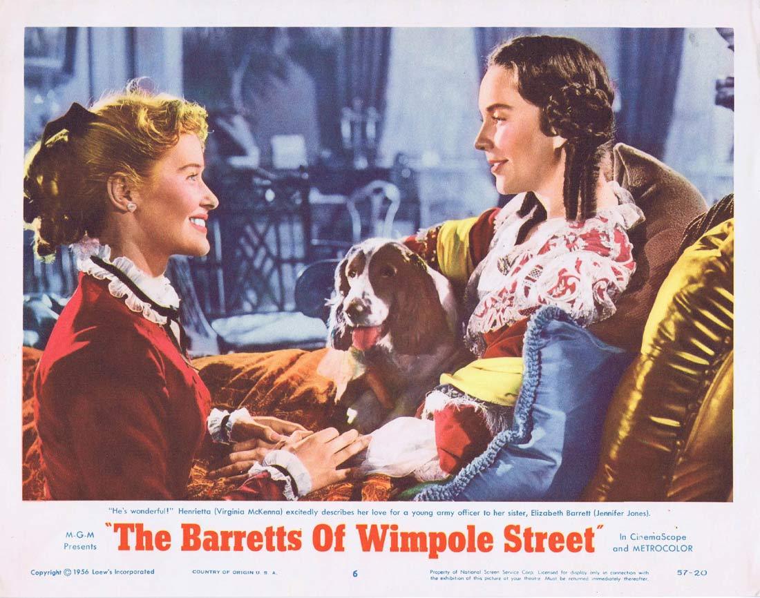 THE BARRETTS OF WIMPOLE STREET Original Lobby Card 6 John Gielgud Jennifer Jones Bill Travers