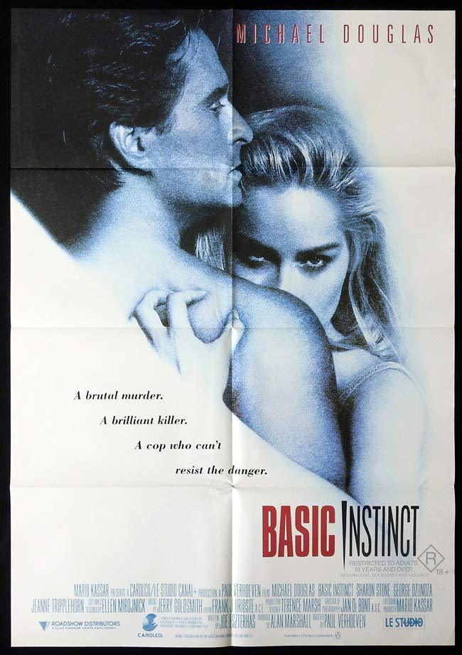 BASIC INSTINCT Original One sheet Movie poster Michael Douglas Sharon Stone