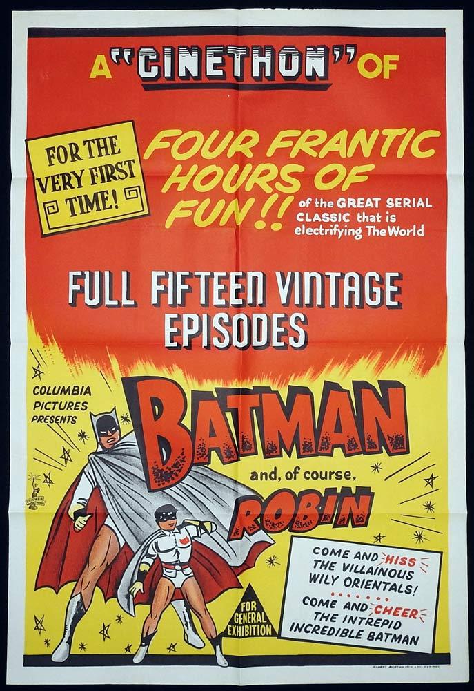 BATMAN Original 1960s One sheet Movie Poster Lewis Wilson Serial