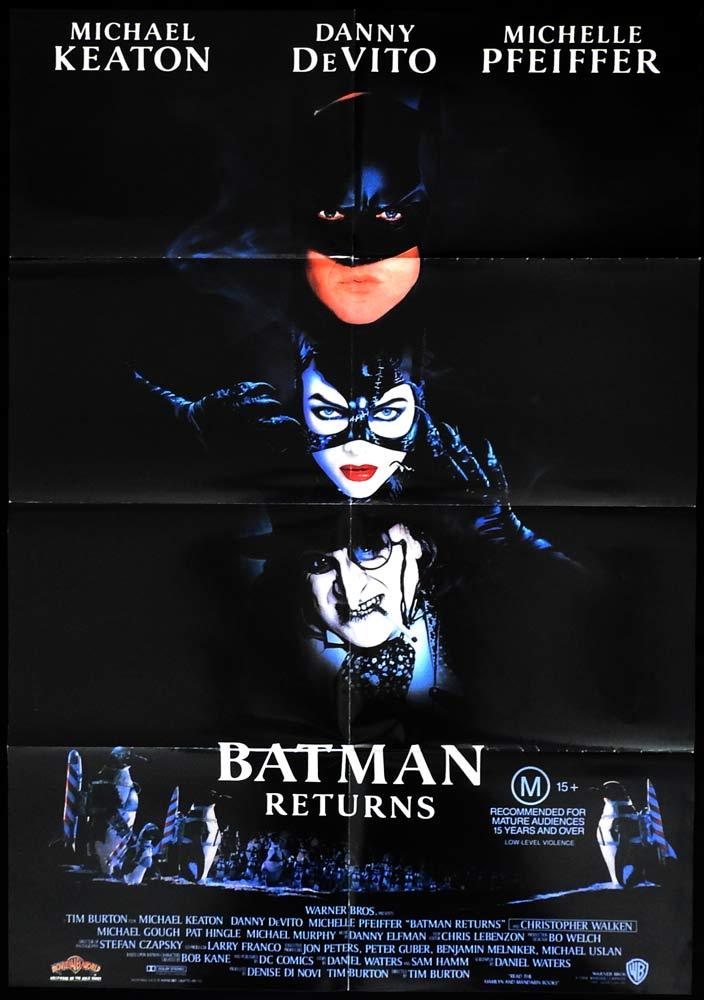 BATMAN RETURNS Original One sheet Movie poster Michael Keaton Danny DeVito