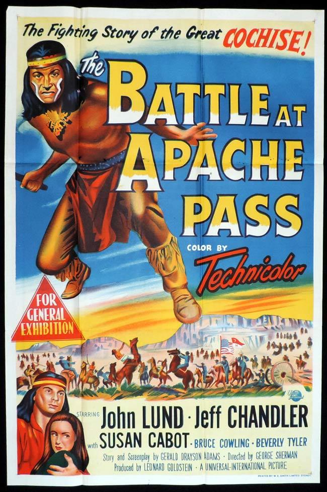 BATTLE AT APACHE PASS Original One sheet Movie Poster John Lund Jeff Chandler