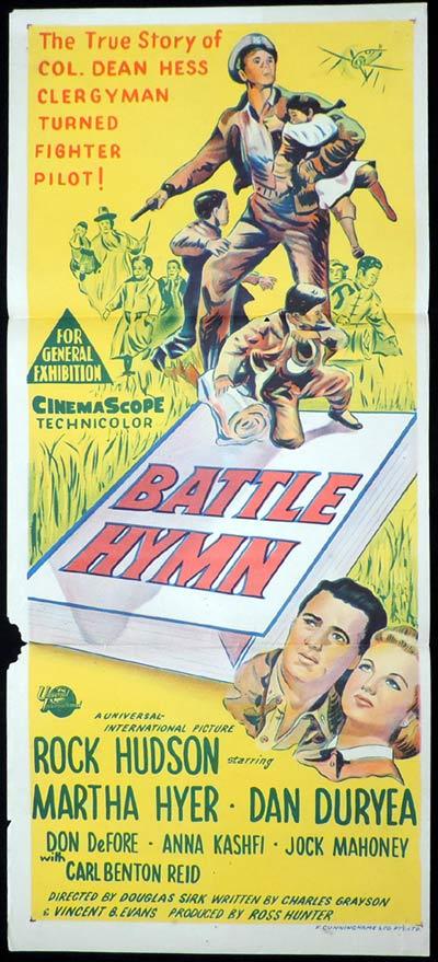 BATTLE HYMN Original Daybill Movie Poster Rock Hudson