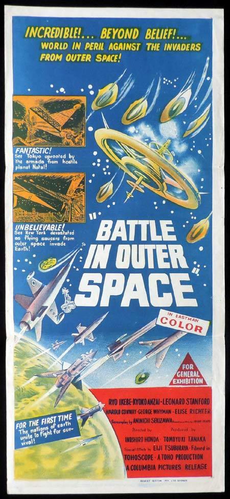 BATTLE IN OUTER SPACE Daybill Movie poster Alien Invasion Ishiro Honda