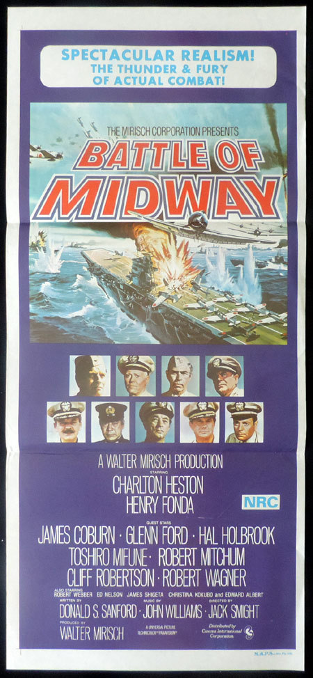 BATTLE OF MIDWAY Original Daybill Movie Poster Chalrton Heston