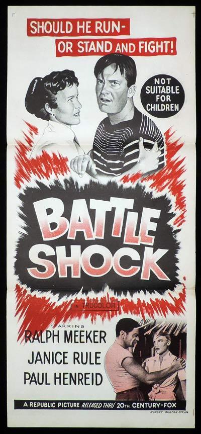 BATTLE SHOCK aka A WOMAN’S DEVOTION Daybill Movie Poster Ralph Meeker