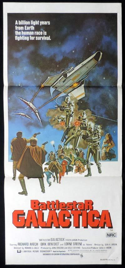 BATTLESTAR GALACTICA Original Daybill Movie Poster Lorne Greene Sci Fi