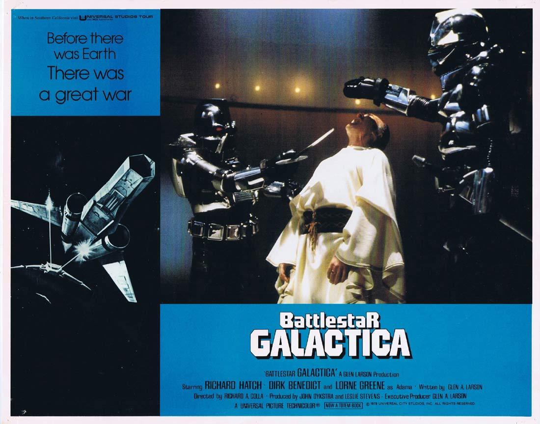 BATTLESTAR GALACTICA Original Lobby Card 4 Richard Hatch Lorne Greene Sci Fi