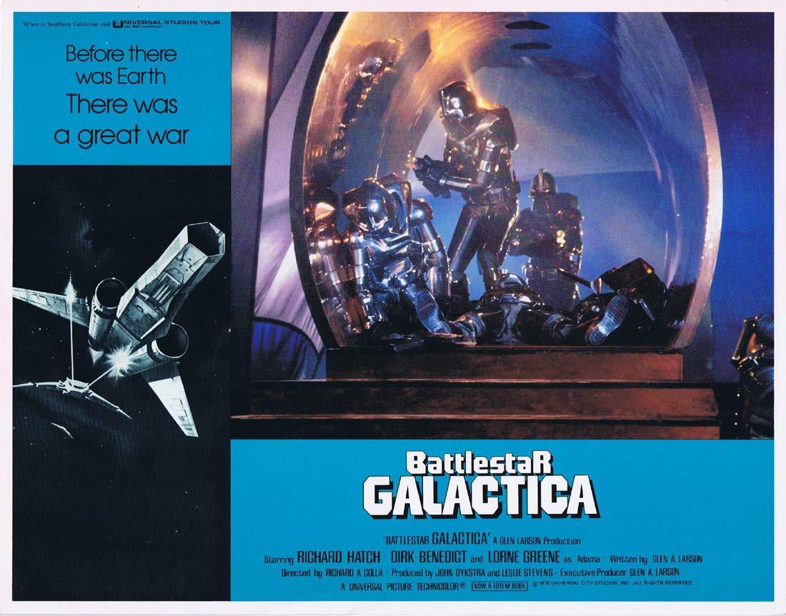 BATTLESTAR GALACTICA Original Lobby Card 6 Richard Hatch Lorne Greene Sci Fi