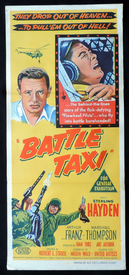 BATTLE TAXI Original Daybill Movie poster Helicopter Pilots