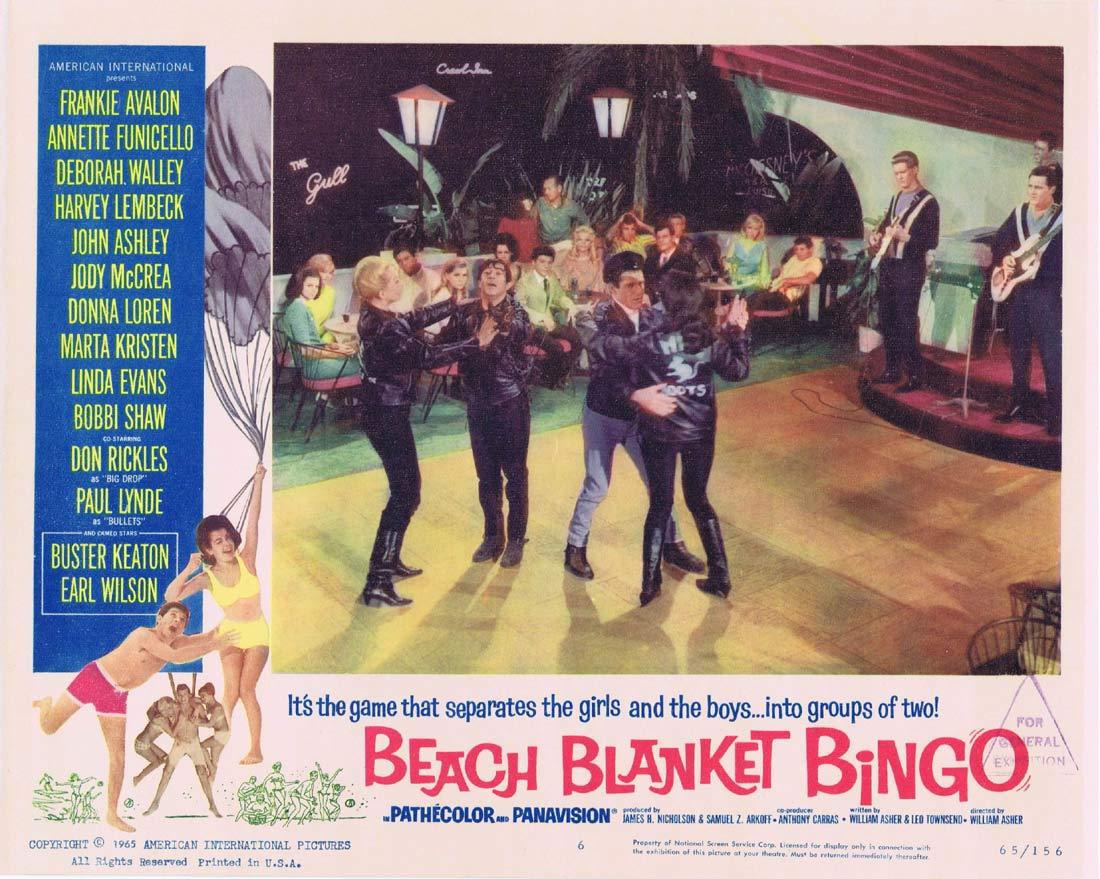 BEACH BLANKET BINGO Original Lobby Card 6 Frankie Avalon Annette Funicello