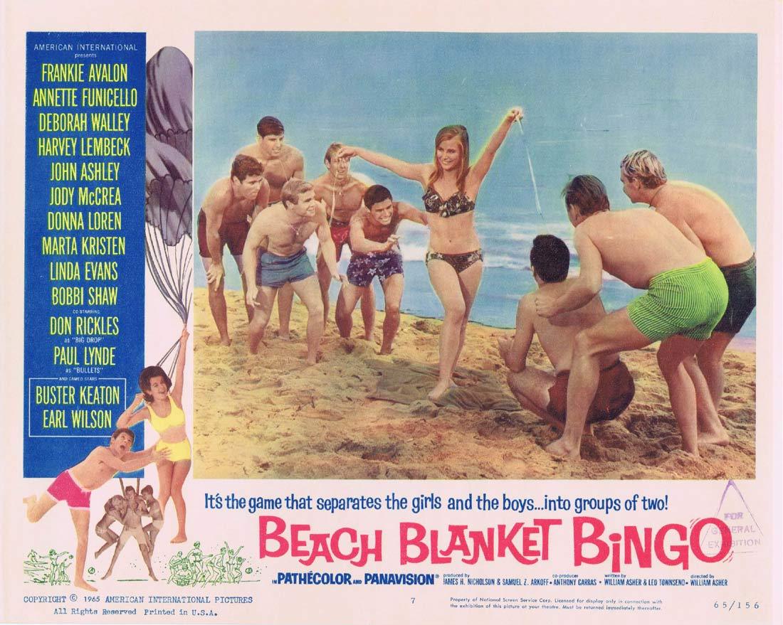 BEACH BLANKET BINGO Original Lobby Card 7 Frankie Avalon Annette Funicello