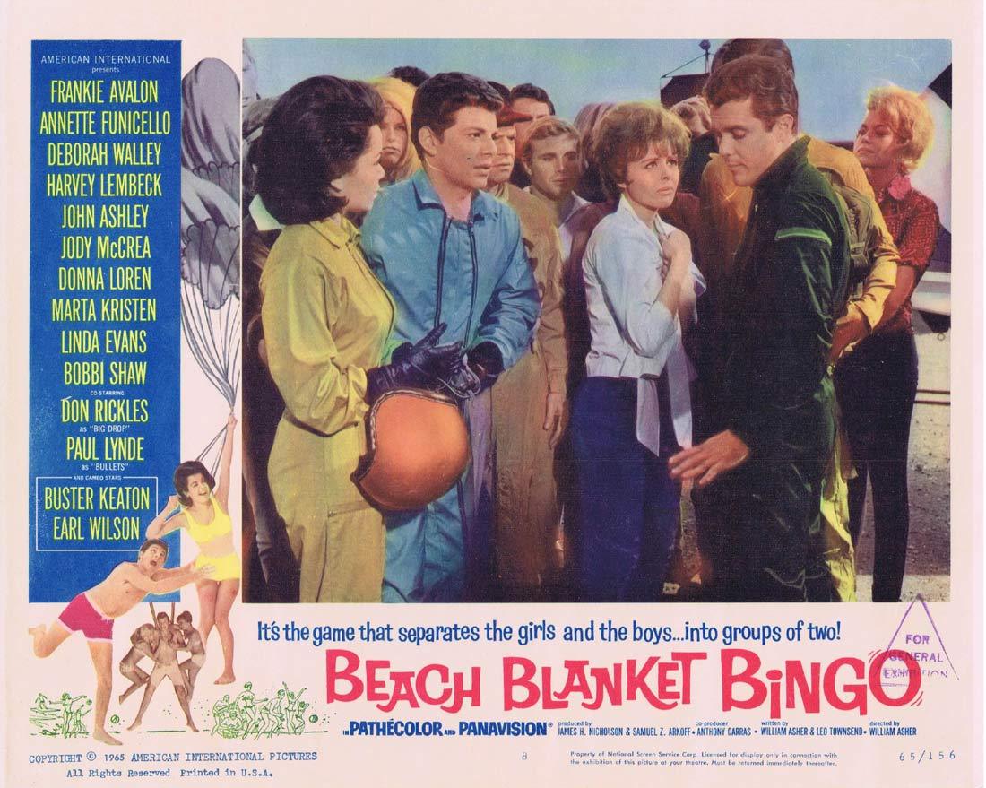 BEACH BLANKET BINGO Original Lobby Card 8 Frankie Avalon Annette Funicello