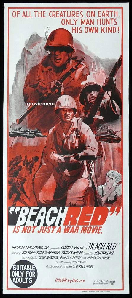 BEACH RED Original Daybill Movie Poster Cornel Wilde Rip Torn
