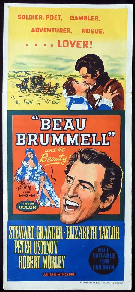 BEAU BRUMMEL Original daybill Movie Poster Stewart Granger Peter Ustinov Elizabeth Taylor