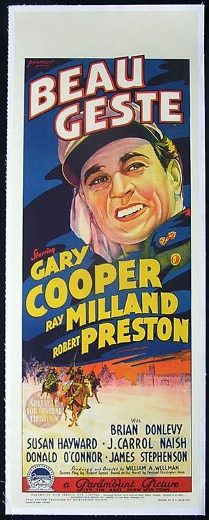 BEAU GESTE 1939 Gary Cooper Style “A” Long Daybill Movie Poster