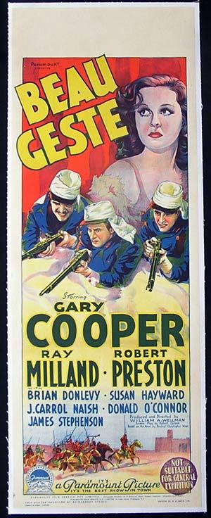 BEAU GESTE 1939 Gary Cooper Style “B” Long Daybill Movie Poster