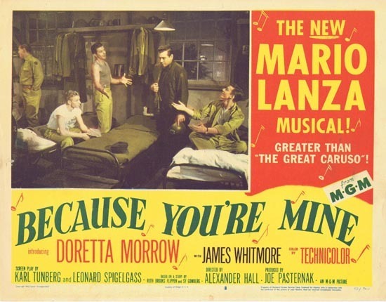 BECAUSE YOU’RE MINE 1952 Mario Lanza Lobby Card 8
