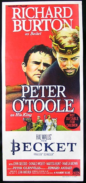 BECKETT Movie Poster 1964 Peter O’Toole daybill