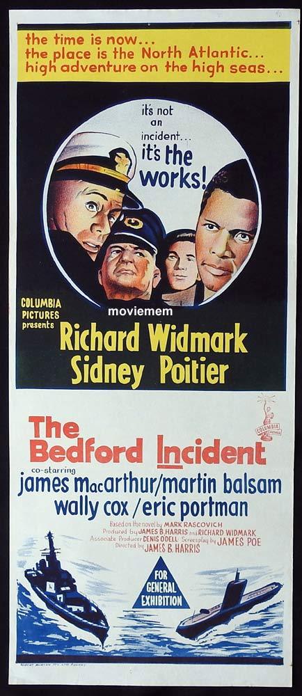 THE BEDFORD INCIDENT Original Daybill Movie Poster Richard Widmark Sidney Poitier