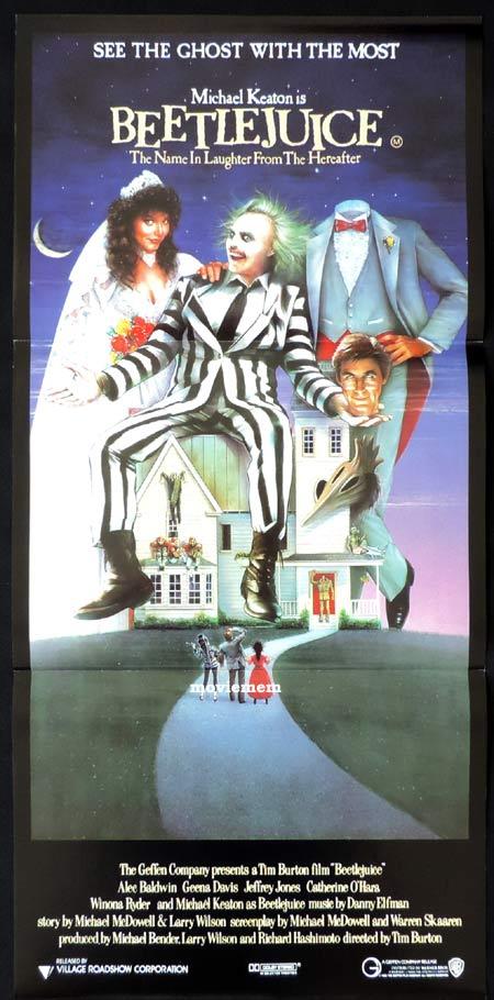 BEETLEJUICE Daybill Movie Poster 1988 Tim Burton Michael Keaton