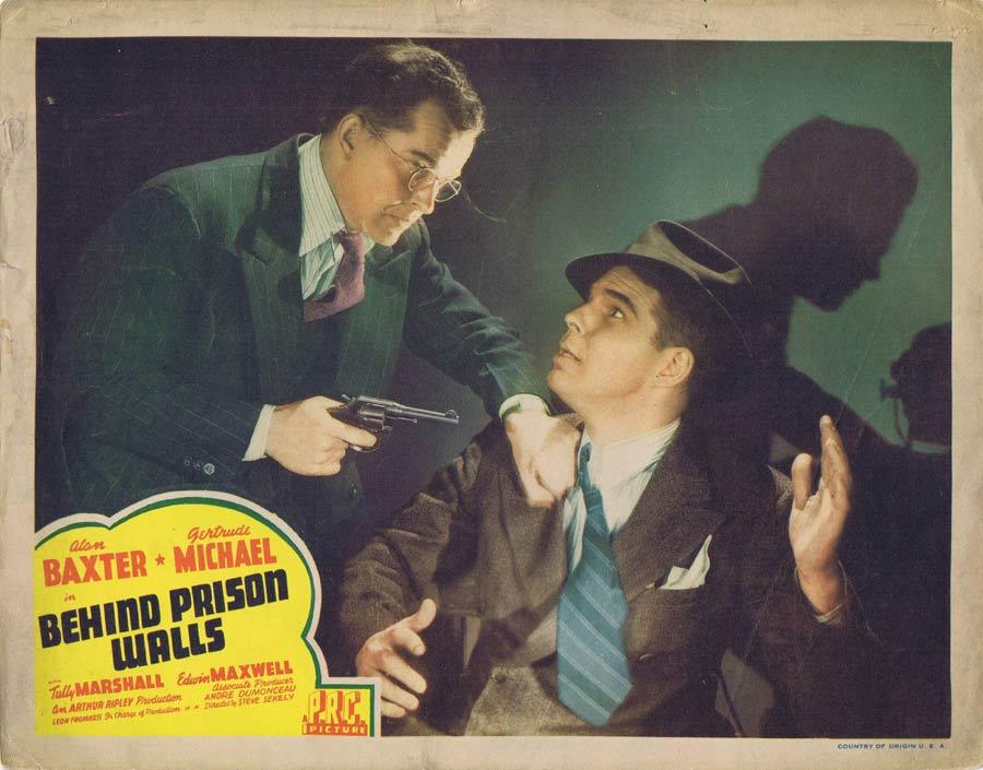 BEHIND PRISON WALLS Vintage Lobby Card Film Noir Crime