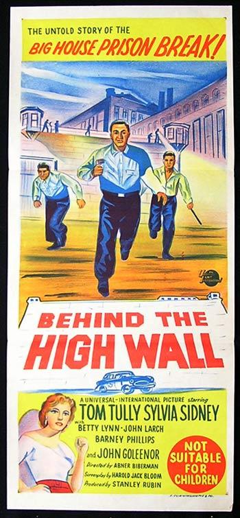 BEHIND THE HIGH WALL Original Daybill Movie Poster Sylvia Sidney Film Noir