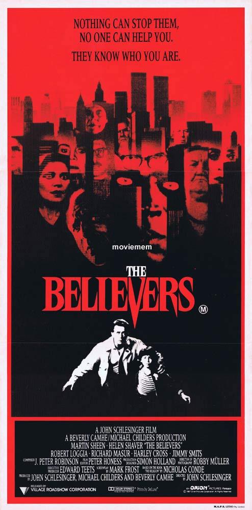 THE BELIEVERS Original Daybill Movie poster Martin Sheen Robert Loggia