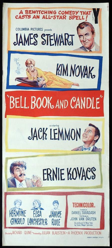 BELL BOOK AND CANDLE Original daybill Movie Poster James Stewart Kim Novak