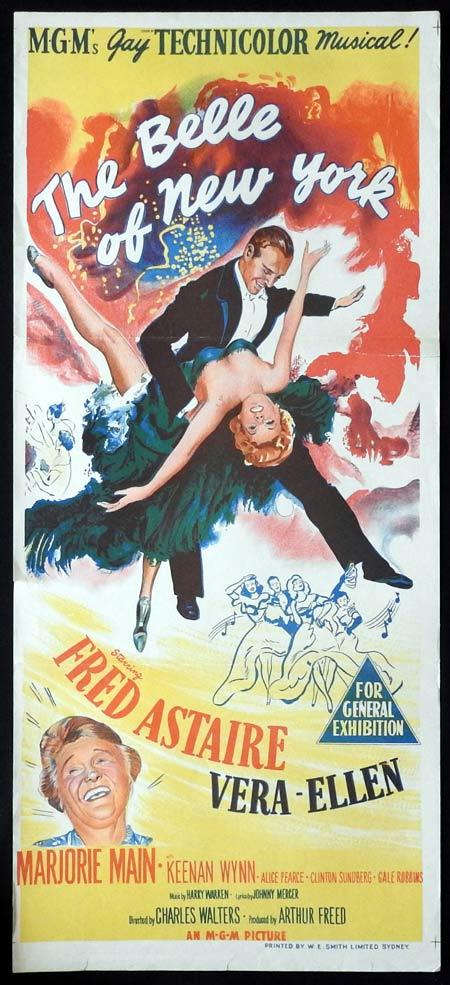 THE BELLE OF NEW YORK Original daybill Movie Poster Fred Astaire Vera-Ellen