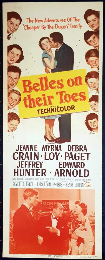 BELLES ON THEIR TOES Original US Insert Movie Poster Jeanne Crain Myrna Loy