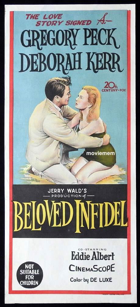 BELOVED INFIDEL Original Daybill Movie Poster Gregory Peck Deborah Kerr