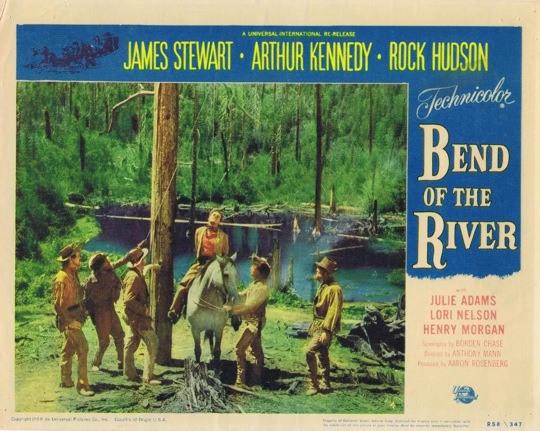 BEND OF THE RIVER Vintage Lobby Card 4 James Stewart Arthur Kennedy Julie Adams Rock Hudson