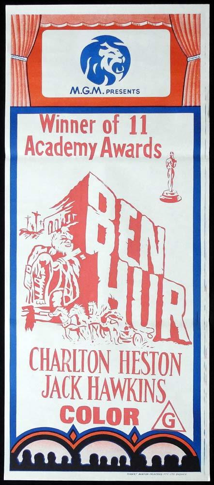 BEN HUR Original 70s MGM Stock Daybill Movie poster Charlton Heston