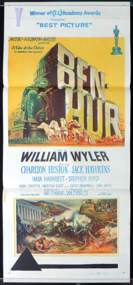 BEN HUR Original Daybill Movie Poster CHARLTON HESTON