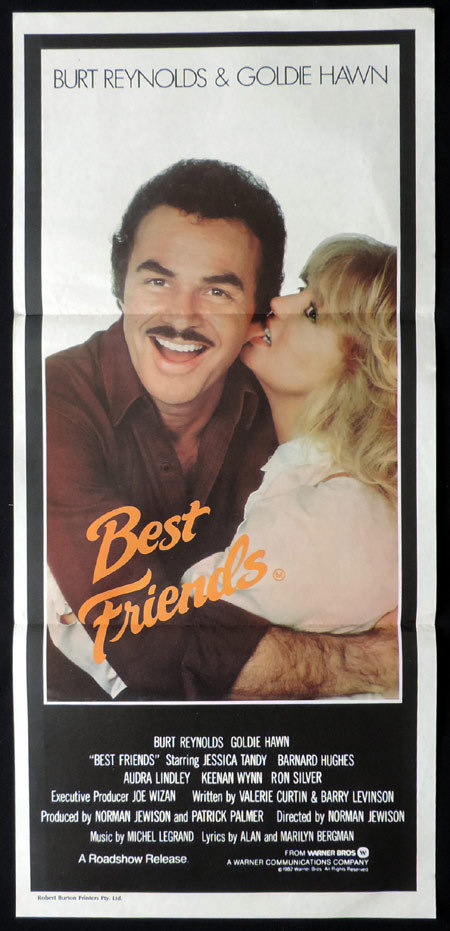 BEST FRIENDS Australian Daybill Movie poster Goldie Hawn Burt Reynolds